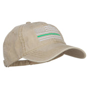 Thin Green Line Silver USA Flag Embroidered Washed Cap