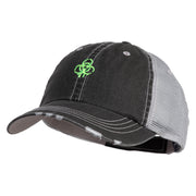 Biohazard Drip Embroidered Low Profile Special Cotton Mesh Cap - Black OSFM