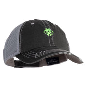 Biohazard Drip Embroidered Low Profile Special Cotton Mesh Cap - Black OSFM