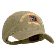 U.S. Army 81st Armored Brigade Combat Team Embroidered Washed Solid Pigment Dyed Cotton Twill Brass Buckle Cap - Khaki OSFM