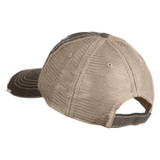 Biohazard Drip Embroidered Low Profile Special Cotton Mesh Cap - Brown Khaki OSFM