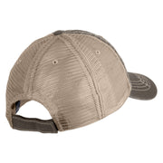 Biohazard Drip Embroidered Low Profile Special Cotton Mesh Cap - Brown Khaki OSFM
