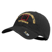 U.S. Army 81st Armored Brigade Combat Team Embroidered Washed Solid Pigment Dyed Cotton Twill Brass Buckle Cap - Black OSFM