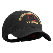 U.S. Army 81st Armored Brigade Combat Team Embroidered Washed Solid Pigment Dyed Cotton Twill Brass Buckle Cap - Black OSFM