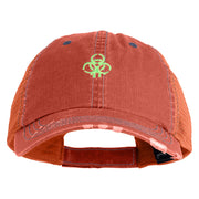 Biohazard Drip Embroidered Low Profile Special Cotton Mesh Cap - Orange OSFM
