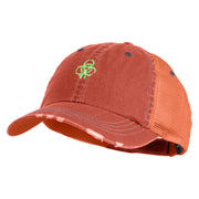 Biohazard Drip Embroidered Low Profile Special Cotton Mesh Cap - Orange OSFM