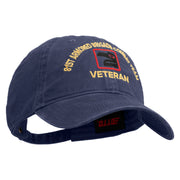 U.S. Army 81st Armored Brigade Combat Team Embroidered Washed Solid Pigment Dyed Cotton Twill Brass Buckle Cap - Navy OSFM