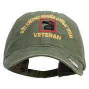 U.S. Army 81st Armored Brigade Combat Team Embroidered Washed Solid Pigment Dyed Cotton Twill Brass Buckle Cap - Olive OSFM
