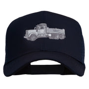 Truck Embroidered Mesh Back Twill Snapback Cap