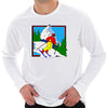 Retro Skier Graphic Design Unisex Ring Spun Cotton Premium Long Sleeve T-shirt