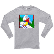 Retro Skier Graphic Design Unisex Ring Spun Cotton Premium Long Sleeve T-shirt