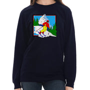 Retro Skier Graphic Design Unisex Ring Spun Cotton Premium Long Sleeve T-shirt