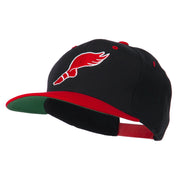 Track Logo Embroidered Flat Bill Cap