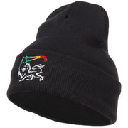 Rasta Lion Flag Embroidered Long Beanie