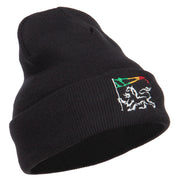 Rasta Lion Flag Embroidered Long Beanie