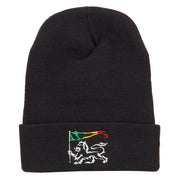 Rasta Lion Flag Embroidered Long Beanie