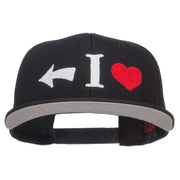 I Heart Left Embroidered Cotton Snapback