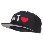 I Heart Left Embroidered Cotton Snapback