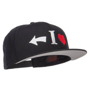 I Heart Left Embroidered Cotton Snapback