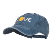 Love with Tennis Ball Embroidered Washed Cotton Cap