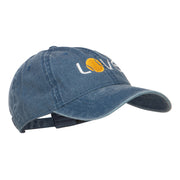 Love with Tennis Ball Embroidered Washed Cotton Cap