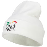 Rasta Lion Flag Embroidered Long Beanie