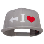 I Heart Left Embroidered Cotton Snapback