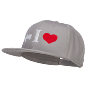 I Heart Left Embroidered Cotton Snapback