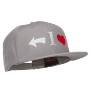 I Heart Left Embroidered Cotton Snapback