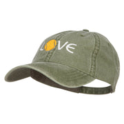 Love with Tennis Ball Embroidered Washed Cotton Cap