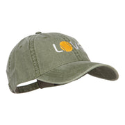 Love with Tennis Ball Embroidered Washed Cotton Cap