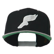 Track Logo Embroidered Flat Bill Cap