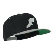 Track Logo Embroidered Flat Bill Cap