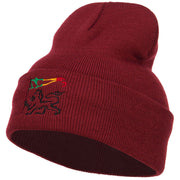 Rasta Lion Flag Embroidered Long Beanie