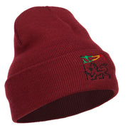 Rasta Lion Flag Embroidered Long Beanie