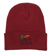 Rasta Lion Flag Embroidered Long Beanie