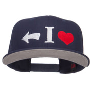 I Heart Left Embroidered Cotton Snapback