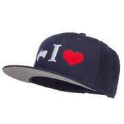 I Heart Left Embroidered Cotton Snapback