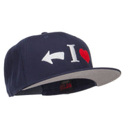 I Heart Left Embroidered Cotton Snapback