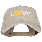 Love with Tennis Ball Embroidered Washed Cotton Cap