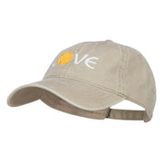 Love with Tennis Ball Embroidered Washed Cotton Cap