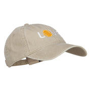 Love with Tennis Ball Embroidered Washed Cotton Cap