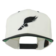 Track Logo Embroidered Flat Bill Cap