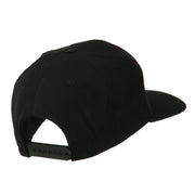 Track Logo Embroidered Flat Bill Cap