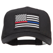 Thin Red Blue Line USA Flag Patched Twill Cap