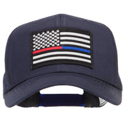 Thin Red Blue Line USA Flag Patched Twill Cap