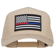 Thin Red Blue Line USA Flag Patched Twill Cap