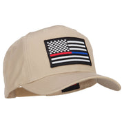 Thin Red Blue Line USA Flag Patched Twill Cap