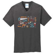 Tools Graphic Men's Core Cotton V-Neck T-Shirt