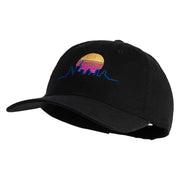Neon City Skyline Embroidered 6 Panel Washed Low Profile Dad Hat - Black OSFM